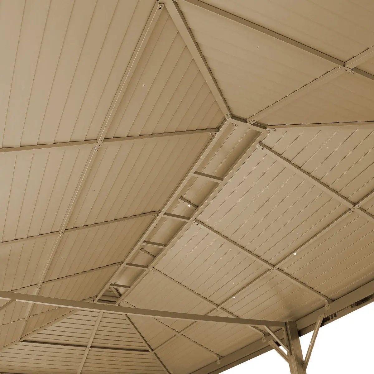 10’ x 20’ Hardtop, Double Tier Steel Roof Patio Gazebo, Mosquito Nets & Curtains Included, TMG-LGZ21