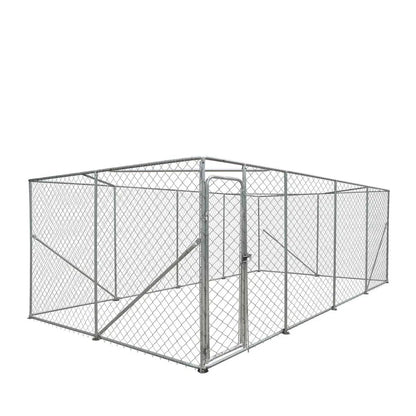 10’ x 20’ Outdoor Dog Kennel Playpen, Outdoor Dog Runner, Pet Exercise House, Lockable Gate, 6’ Chain-Link Fence, TMG-DCP1020