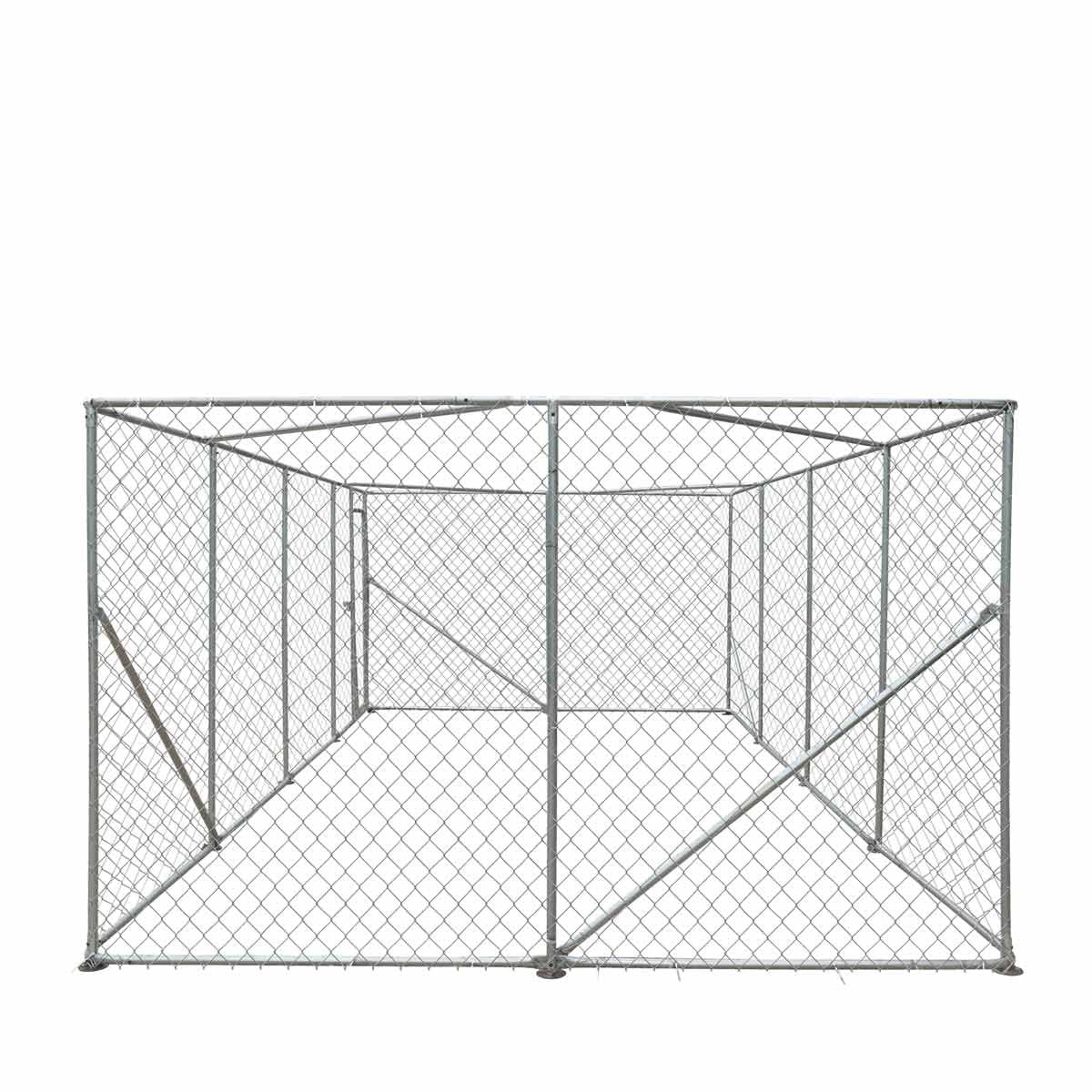 10’ x 20’ Outdoor Dog Kennel Playpen, Outdoor Dog Runner, Pet Exercise House, Lockable Gate, 6’ Chain-Link Fence, TMG-DCP1020