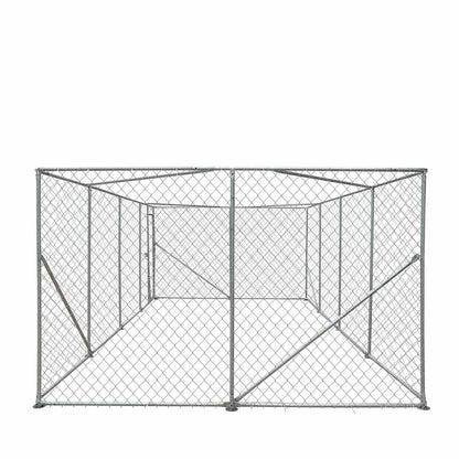 10’ x 20’ Outdoor Dog Kennel Playpen, Outdoor Dog Runner, Pet Exercise House, Lockable Gate, 6’ Chain-Link Fence, TMG-DCP1020