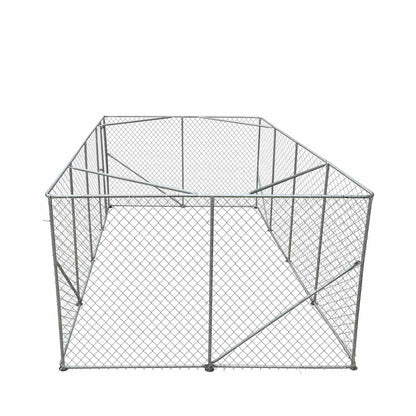 10’ x 20’ Outdoor Dog Kennel Playpen, Outdoor Dog Runner, Pet Exercise House, Lockable Gate, 6’ Chain-Link Fence, TMG-DCP1020