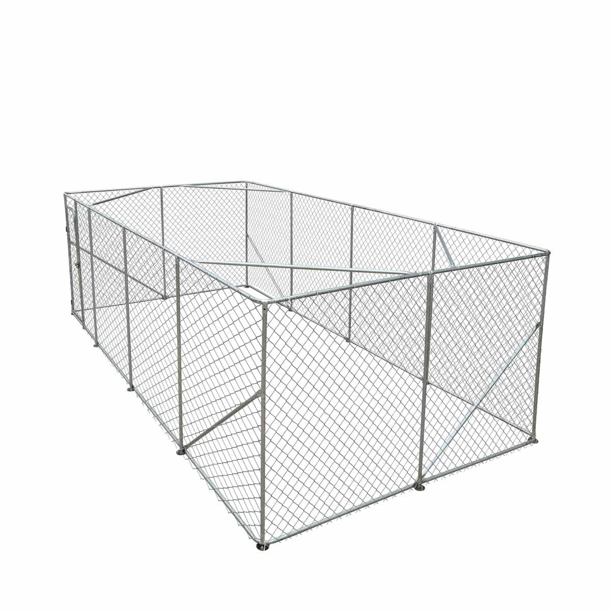 10’ x 20’ Outdoor Dog Kennel Playpen, Outdoor Dog Runner, Pet Exercise House, Lockable Gate, 6’ Chain-Link Fence, TMG-DCP1020