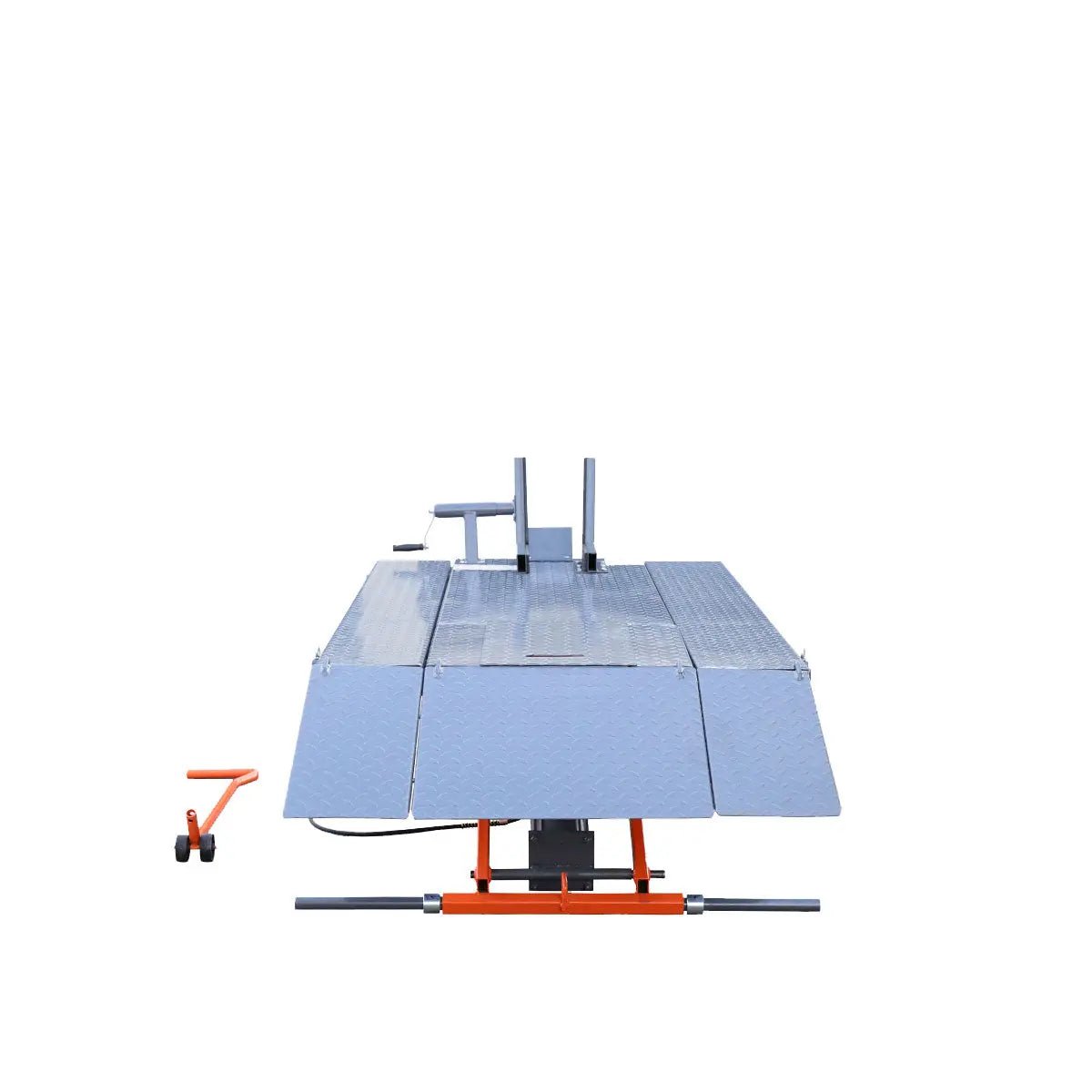 1000 lb Portable Motorcycle/ATV Scissor Lift, 44″ Work Platform, 10″ Side Panel Extensions, 79″ Platform Length, Front Vise Kit, TMG-1000PML